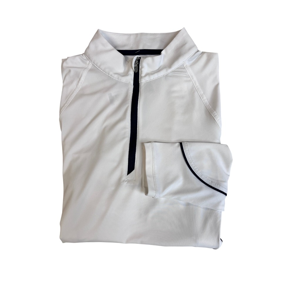 Peter Millar Quarter Zip Pullover Womens Medium White Excellent UPF 50+ Golf